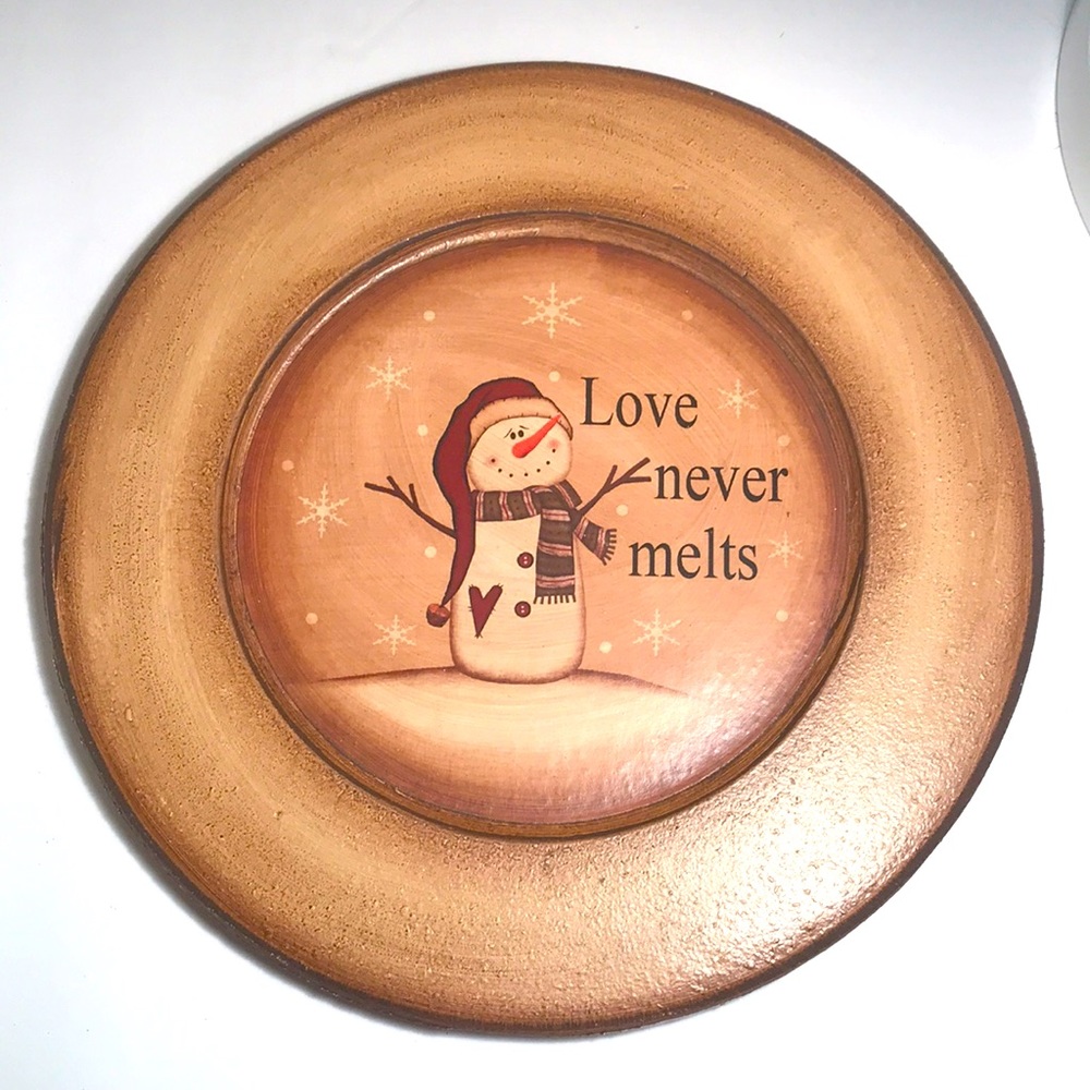Darice Snowman Plate/Love Never Melts